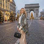 Women's Elegant Winter Shawl with Double-Sided Printed Design for Evening Dresses and Cold Weather Protection
