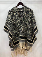 Ultra-Soft Faux Wool Poncho, Warm Open Front Shawl Wrap - Elegant Festive Christmas Present for Fall and Winter