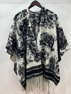 Ultra-Soft Faux Wool Poncho, Warm Open Front Shawl Wrap - Elegant Festive Christmas Present for Fall and Winter