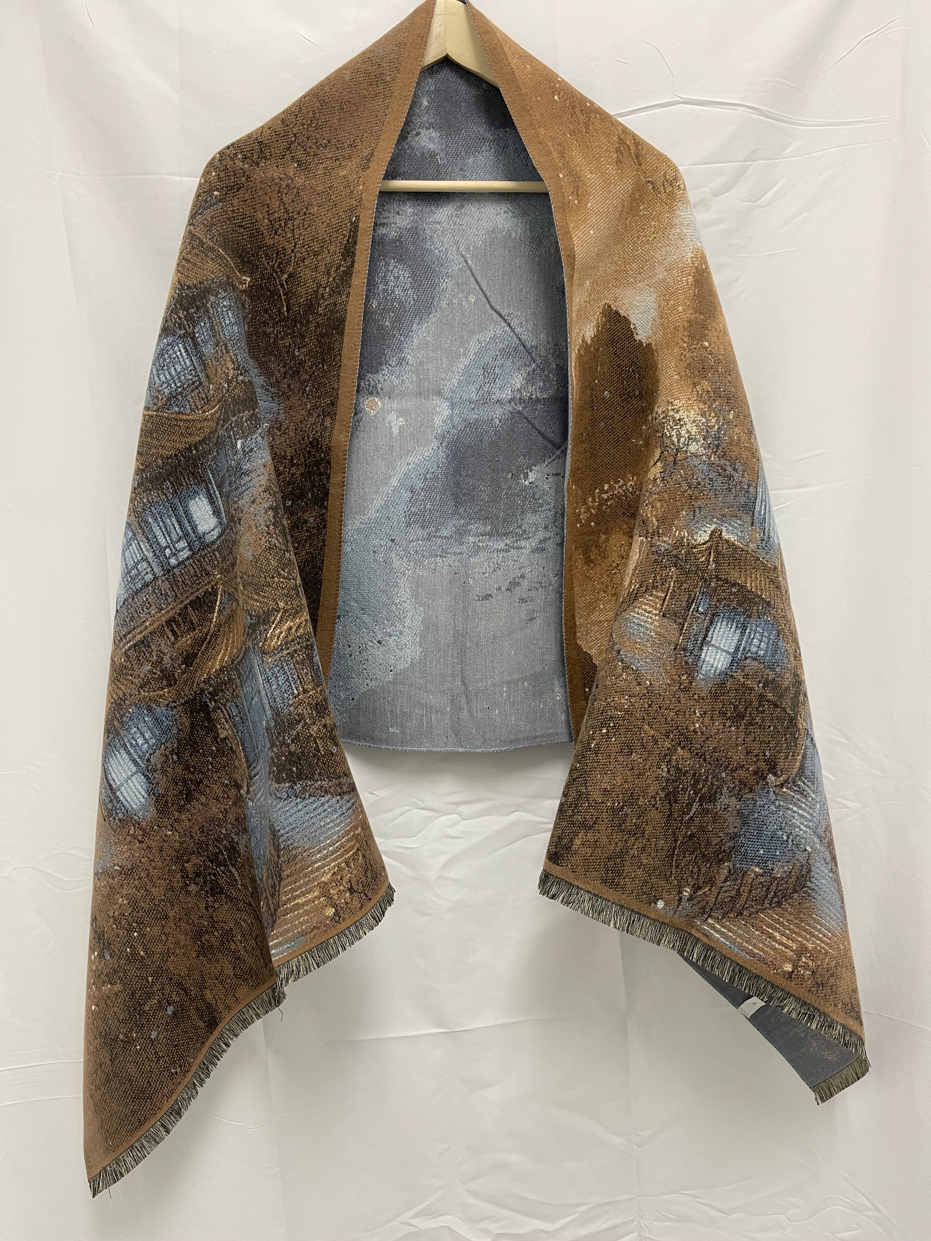 Women's Elegant Winter Shawl with Double-Sided Printed Design for Evening Dresses and Cold Weather Protection