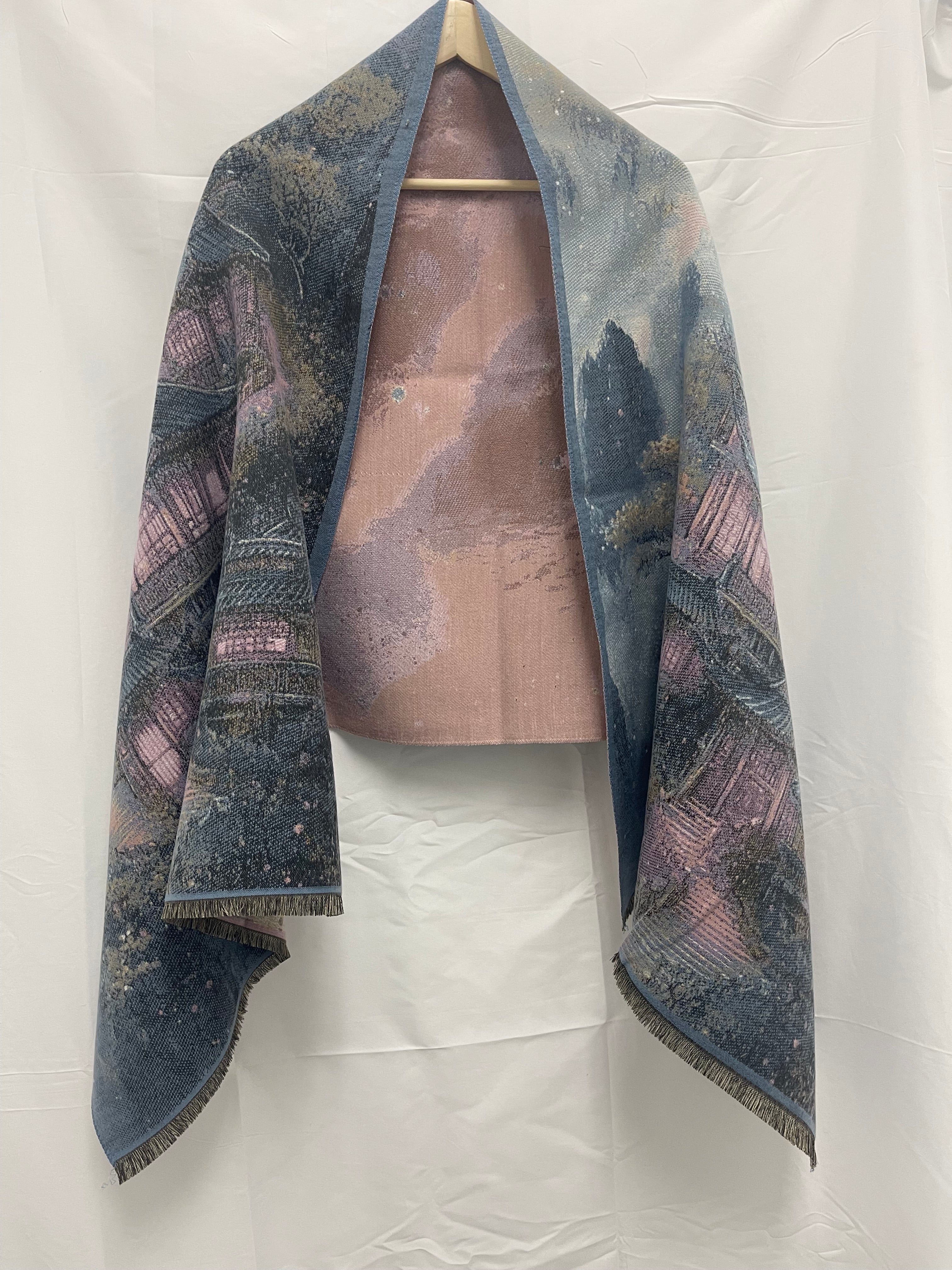 Women's Elegant Winter Shawl with Double-Sided Printed Design for Evening Dresses and Cold Weather Protection