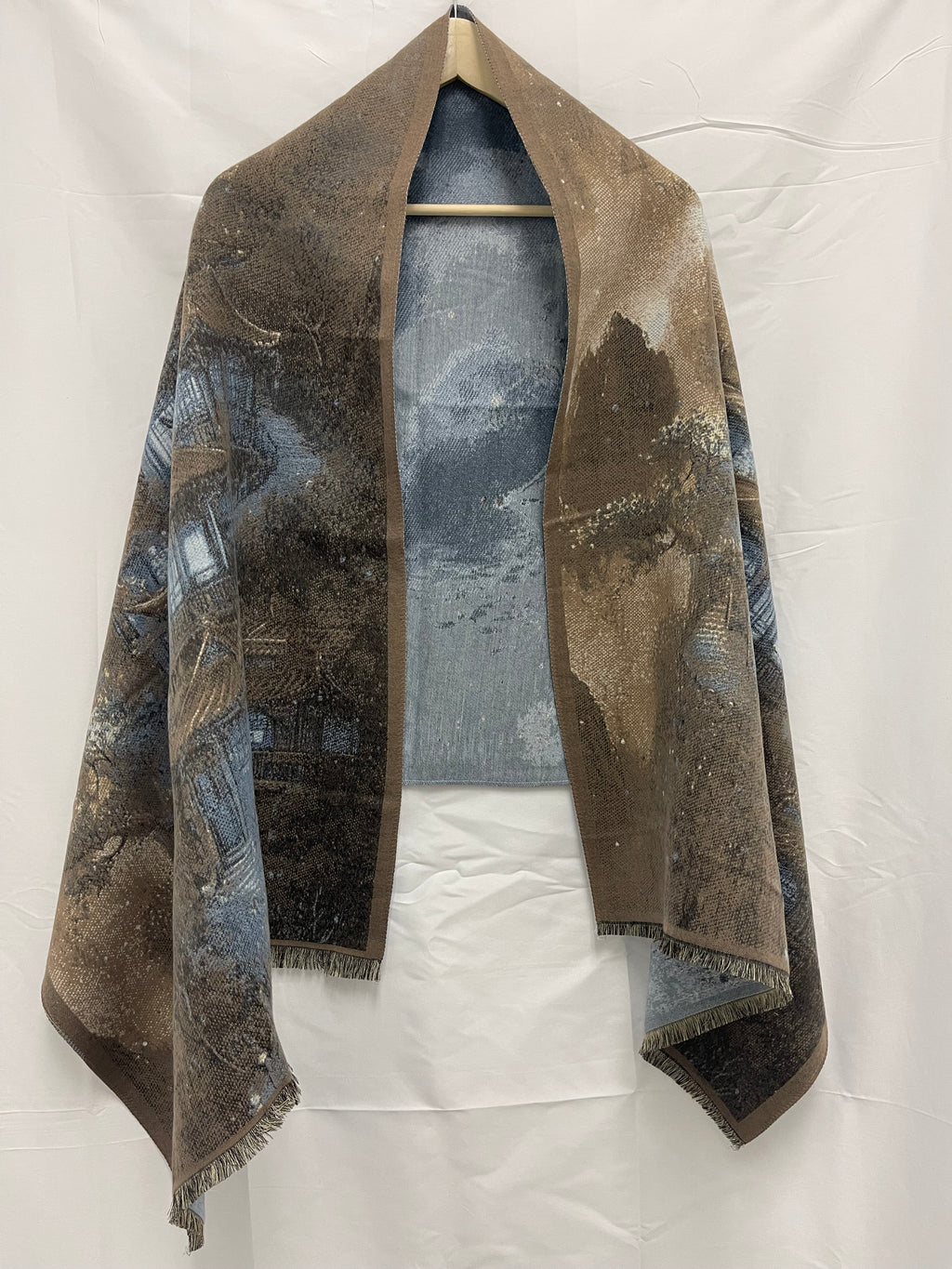 Women's Elegant Winter Shawl with Double-Sided Printed Design for Evening Dresses and Cold Weather Protection