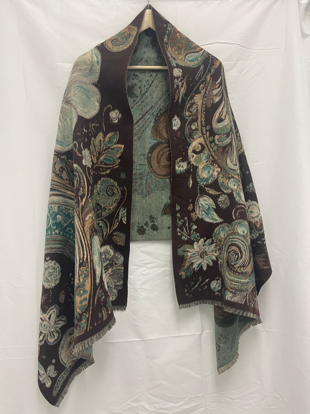 Women's Elegant Winter Shawl with Double-Sided Printed Design for Evening Dresses and Cold Weather Protection
