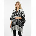 Ultra-Soft Faux Wool Poncho, Warm Open Front Shawl Wrap - Elegant Festive Christmas Present for Fall and Winter