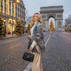 Women's Elegant Winter Shawl with Double-Sided Printed Design for Evening Dresses and Cold Weather Protection